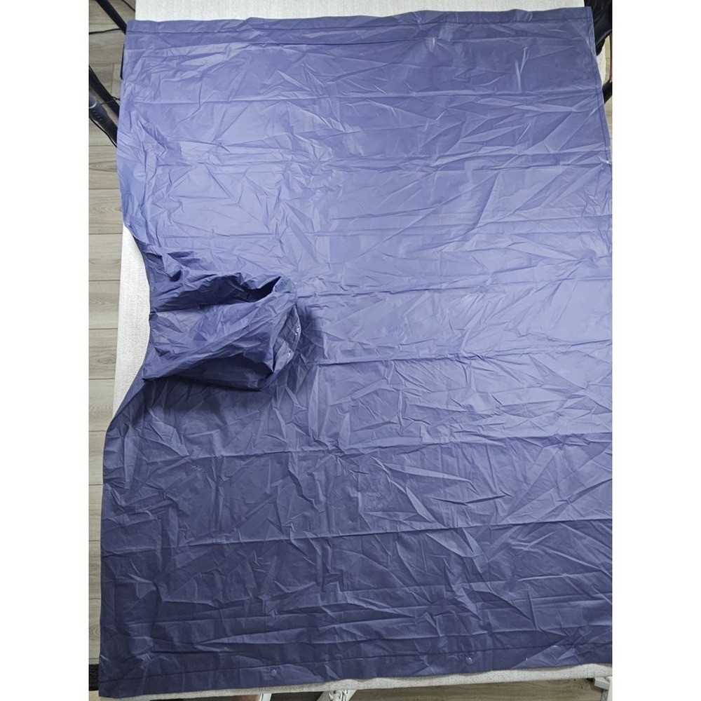 PVC Rain Poncho Adult Pullover Side‎ snap Hooded Jacket Size 52"x80"